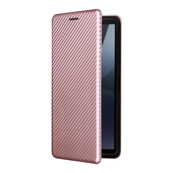 For Sony Xperia 10 VI 2024 Carbon Fiber Texture Flip Leather Phone Case(Pink)