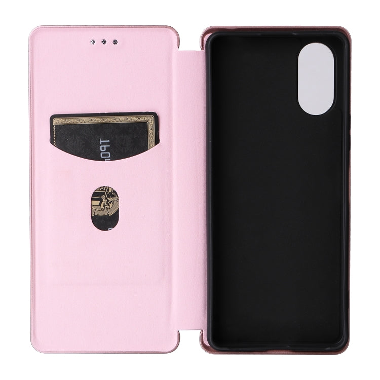 For Sony Xperia 10 VI 2024 Carbon Fiber Texture Flip Leather Phone Case(Pink) - Sony Cases by PMC Jewellery | Online Shopping South Africa | PMC Jewellery | Buy Now Pay Later Mobicred