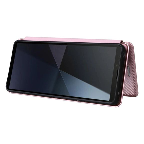 For Sony Xperia 10 VI 2024 Carbon Fiber Texture Flip Leather Phone Case(Pink)