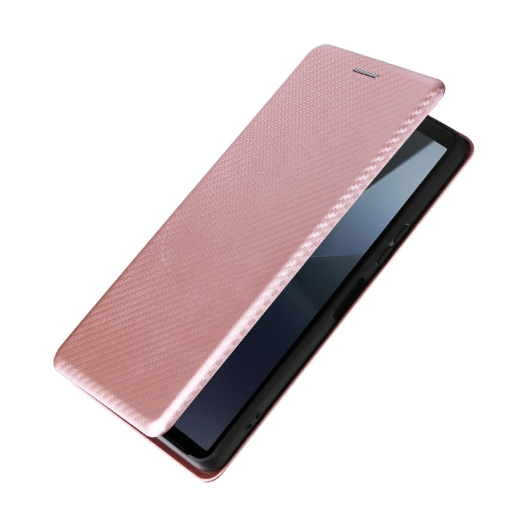 For Sony Xperia 10 VI 2024 Carbon Fiber Texture Flip Leather Phone Case(Pink) - Sony Cases by PMC Jewellery | Online Shopping South Africa | PMC Jewellery | Buy Now Pay Later Mobicred