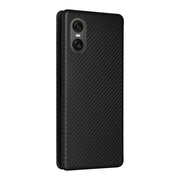 For Sony Xperia 10 VI 2024 Carbon Fiber Texture Flip Leather Phone Case(Black)