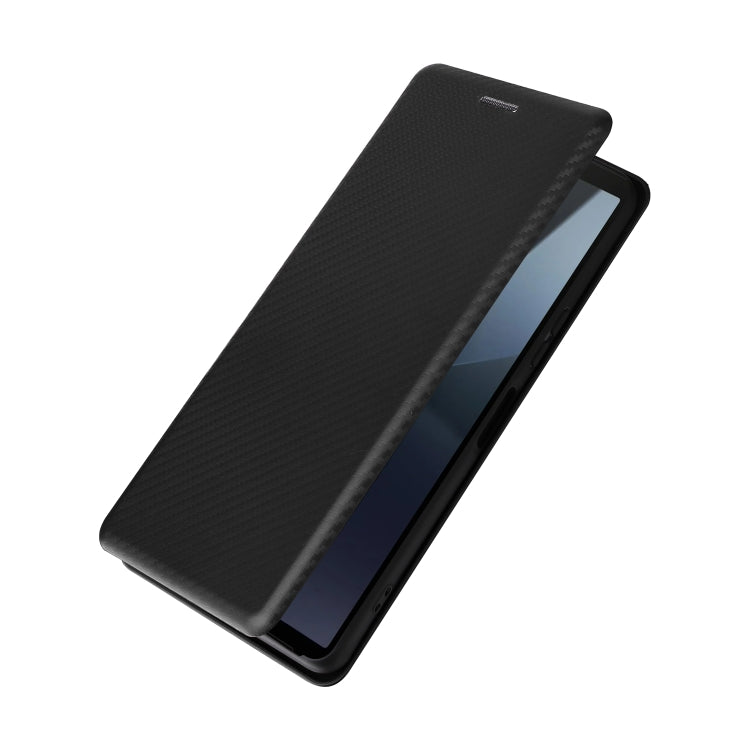 For Sony Xperia 10 VI 2024 Carbon Fiber Texture Flip Leather Phone Case(Black) - Sony Cases by PMC Jewellery | Online Shopping South Africa | PMC Jewellery | Buy Now Pay Later Mobicred