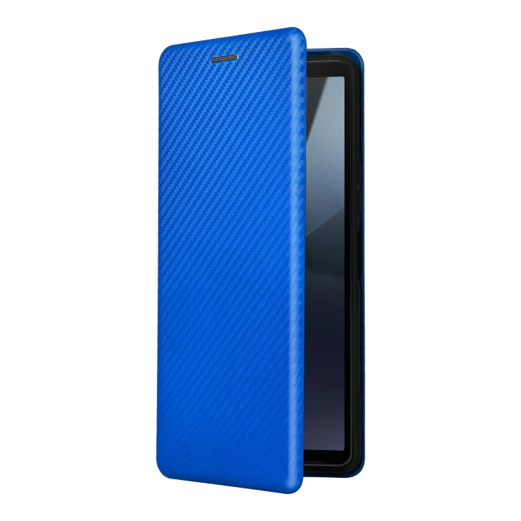 For Sony Xperia 10 VI 2024 Carbon Fiber Texture Flip Leather Phone Case(Blue) - Sony Cases by PMC Jewellery | Online Shopping South Africa | PMC Jewellery | Buy Now Pay Later Mobicred