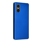 For Sony Xperia 10 VI 2024 Carbon Fiber Texture Flip Leather Phone Case(Blue)