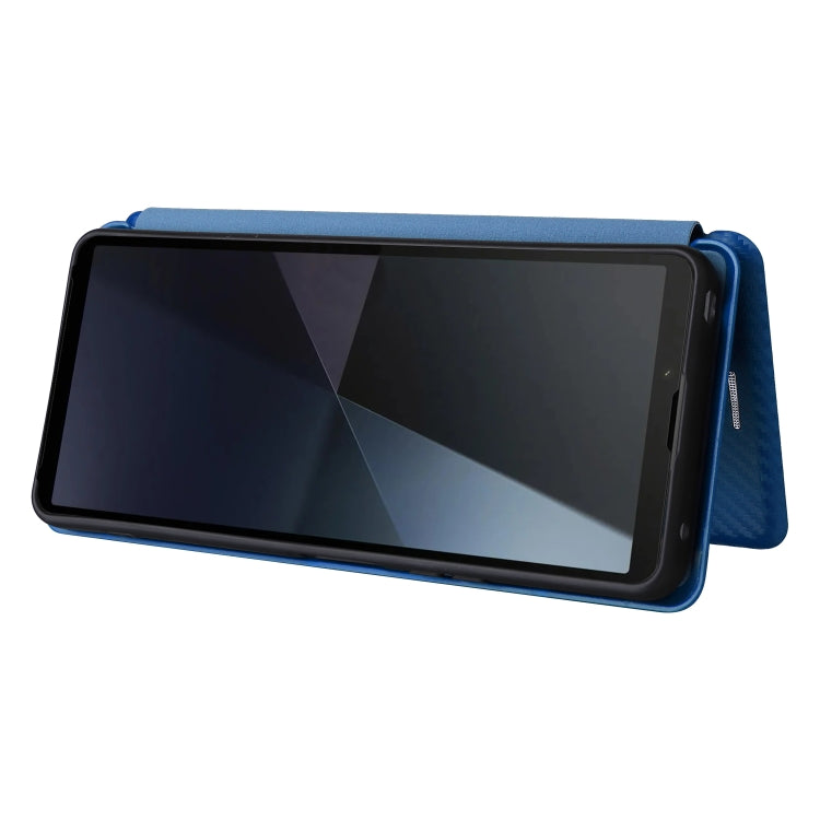 For Sony Xperia 10 VI 2024 Carbon Fiber Texture Flip Leather Phone Case(Blue) - Sony Cases by PMC Jewellery | Online Shopping South Africa | PMC Jewellery | Buy Now Pay Later Mobicred