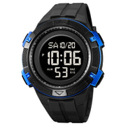 SKMEI 2078 Multifunctional Men 50M Water-resistant Sports Fashion Digital Wrist Watch(Black Blue)
