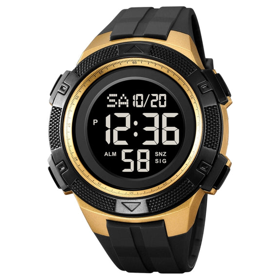 SKMEI 2078 Multifunctional Men 50M Water-resistant Sports Fashion Digital Wrist Watch(Black Gold)