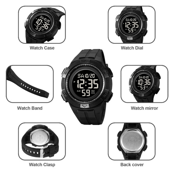 SKMEI 2078 Multifunctional Men 50M Water-resistant Sports Fashion Digital Wrist Watch(Black Gold)