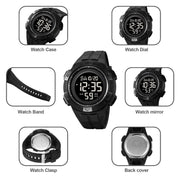 SKMEI 2078 Multifunctional Men 50M Water-resistant Sports Fashion Digital Wrist Watch(Black)