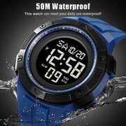 SKMEI 2078 Multifunctional Men 50M Water-resistant Sports Fashion Digital Wrist Watch(Black Gold)