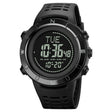 Shimei 2096 Multifunctional Men 50M Waterproof Compass Noctilucent Digital Wrist Watch(Black) - free shipping - PMC TechLife - Order now!
