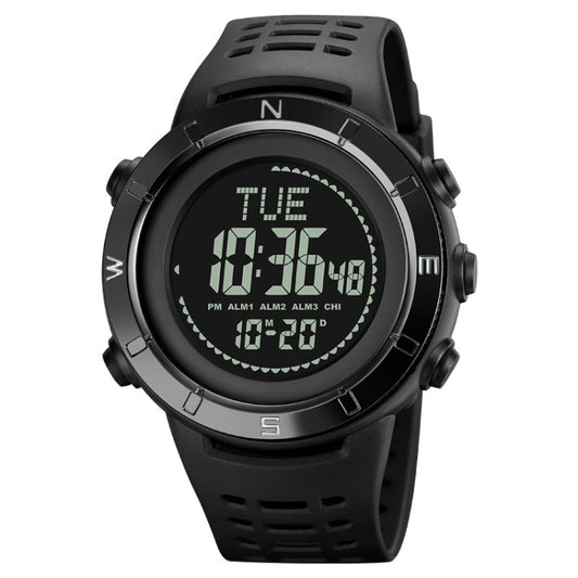 Shimei 2096 Multifunctional Men 50M Waterproof Compass Noctilucent Digital Wrist Watch(Black) - free shipping - PMC Jewellery - Order now!