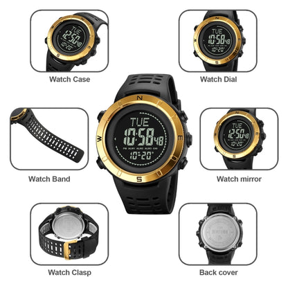 Shimei 2096 Multifunctional Men 50M Waterproof Compass Noctilucent Digital Wrist Watch(Black) - free shipping - PMC Jewellery - Order now!
