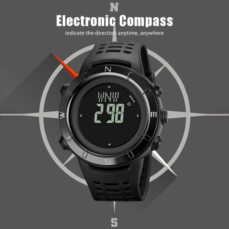 Shimei 2096 Multifunctional Men 50M Waterproof Compass Noctilucent Digital Wrist Watch(Silver) - free shipping - PMC Jewellery - Order now!