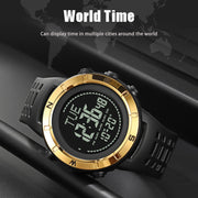 Shimei 2096 Multifunctional Men 50M Water-resistant Compass Noctilucent Digital Wrist Watch(Silver)