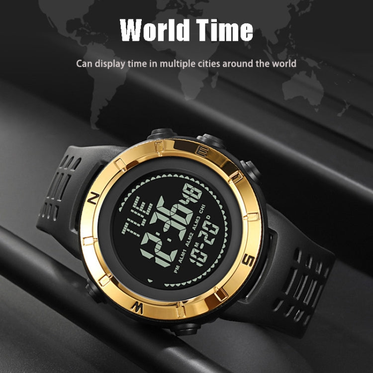 Shimei 2096 Multifunctional Men 50M Water-resistant Compass Noctilucent Digital Wrist Watch(Silver)
