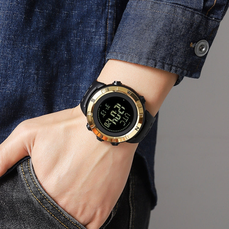 Shimei 2096 Multifunctional Men 50M Water-resistant Compass Noctilucent Digital Wrist Watch(Silver)
