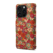 For iPhone 16 Pro Denior Flower Language Series Cork Fabric Oil Edge Leather Phone Case(Summer)