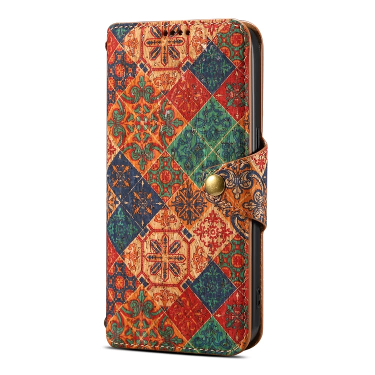 For iPhone 16 Pro Max Denior Flower Language Series Cork Fabric Oil Edge Leather Phone Case(Winter) - free shipping - PMC Jewellery - Order now!