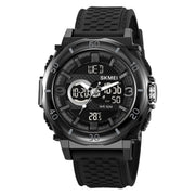 SKMEI 2098 Multifunctional Men 50M Water-resistant Thermometer Dual Display Digital Wrist Watch(Black)