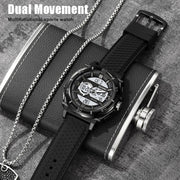 SKMEI 2098 Multifunctional Men 50M Water-resistant Thermometer Dual Display Digital Wrist Watch(Black)