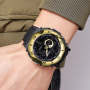 SKMEI 2098 Multifunctional Men 50M Water-resistant Thermometer Dual Display Digital Wrist Watch(Black)