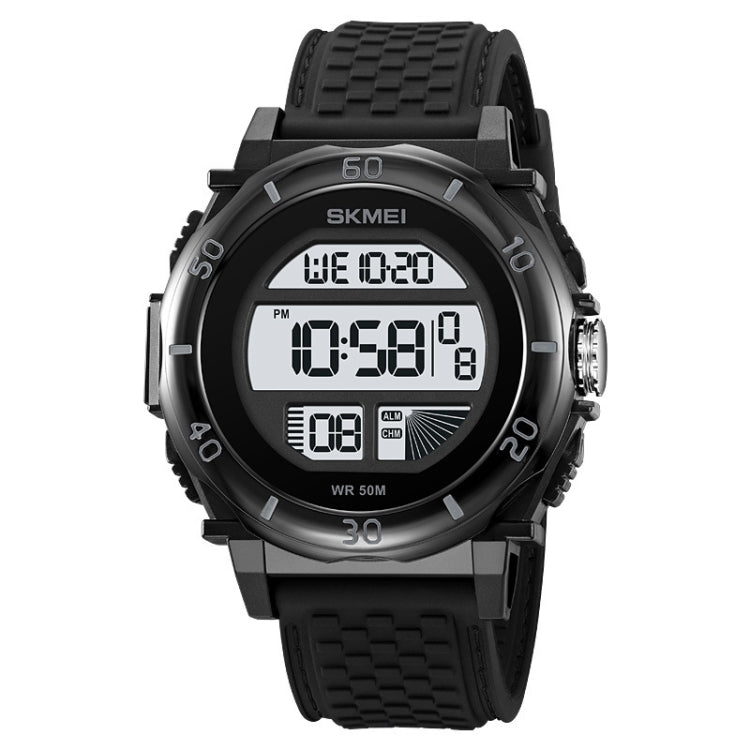 SKMEI 2099 Multifunctional Men Outdoor 50M Waterproof Luminous Digital Wrist Watch(Black+White) - free shipping - PMC TechLife - Order now!