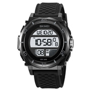SKMEI 2099 Multifunctional Men Outdoor 50M Water-resistant Luminous Digital Wrist Watch(Black+White)