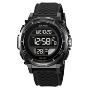 SKMEI 2099 Multifunctional Men Outdoor 50M Water-resistant Luminous Digital Wrist Watch(Black)