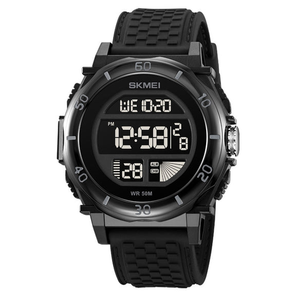 SKMEI 2099 Multifunctional Men Outdoor 50M Water-resistant Luminous Digital Wrist Watch(Black)