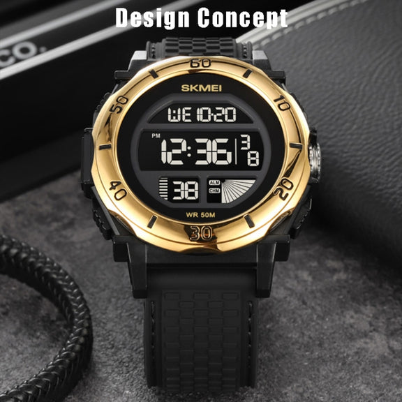 SKMEI 2099 Multifunctional Men Outdoor 50M Water-resistant Luminous Digital Wrist Watch(Black)