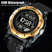 SKMEI 2099 Multifunctional Men Outdoor 50M Water-resistant Luminous Digital Wrist Watch(Black)