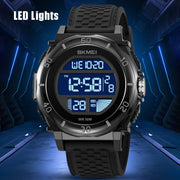 SKMEI 2099 Multifunctional Men Outdoor 50M Water-resistant Luminous Digital Wrist Watch(Black)