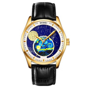 SKMEI 2115 Multifunctional Men Outdoor 30M Water-resistant Moon Phase Quartz Watch(Gold)