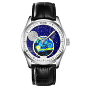 SKMEI 2115 Multifunctional Men Outdoor 30M Water-resistant Moon Phase Quartz Watch(Silver)