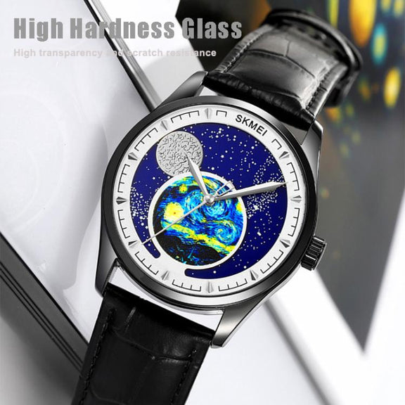 SKMEI 2115 Multifunctional Men Outdoor 30M Water-resistant Moon Phase Quartz Watch(Silver)