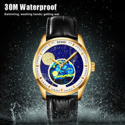 SKMEI 2115 Multifunctional Men Outdoor 30M Water-resistant Moon Phase Quartz Watch(Gold)