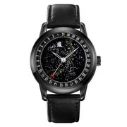 SKMEI 2116 Multifunctional Men 30M Water-resistant Fashion Casual Quartz Watch(Black Leather)