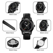SKMEI 2116 Multifunctional Men 30M Water-resistant Fashion Casual Quartz Watch(Black Steel)