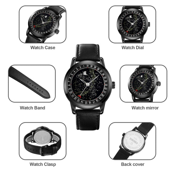 SKMEI 2116 Multifunctional Men 30M Water-resistant Fashion Casual Quartz Watch(Black Steel)