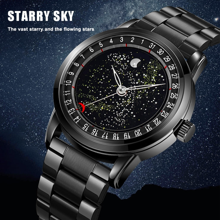 SKMEI 2116 Multifunctional Men 30M Water-resistant Fashion Casual Quartz Watch(Black Steel)