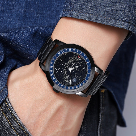 SKMEI 2116 Multifunctional Men 30M Water-resistant Fashion Casual Quartz Watch(Black Steel)