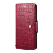 For iPhone 16 Pro Denior Crocodile Texture Oil Edge Leather Phone Case(Rose Red)