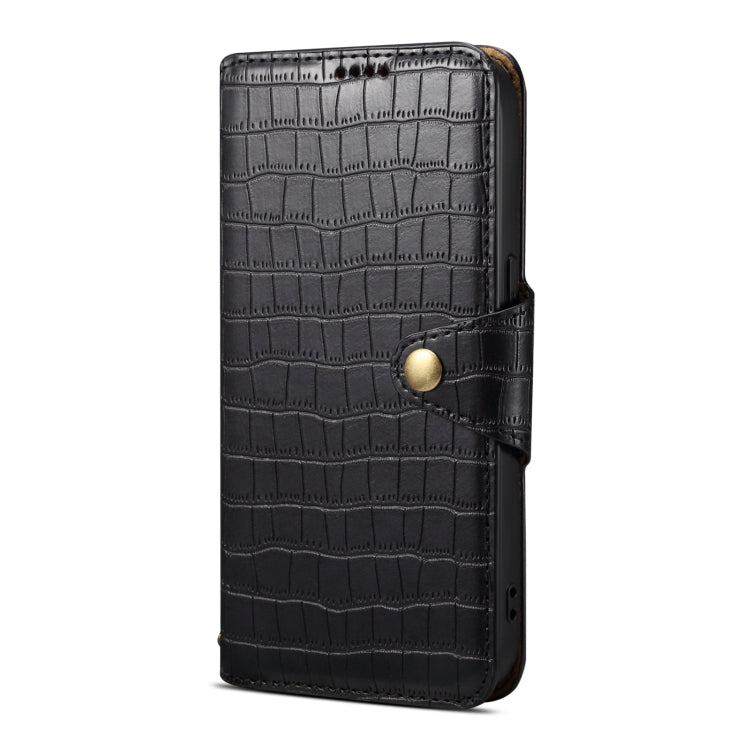 For iPhone 16 Pro Max Denior Crocodile Texture Oil Edge Leather Phone Case(Black) - free shipping - PMC Jewellery - Order now!
