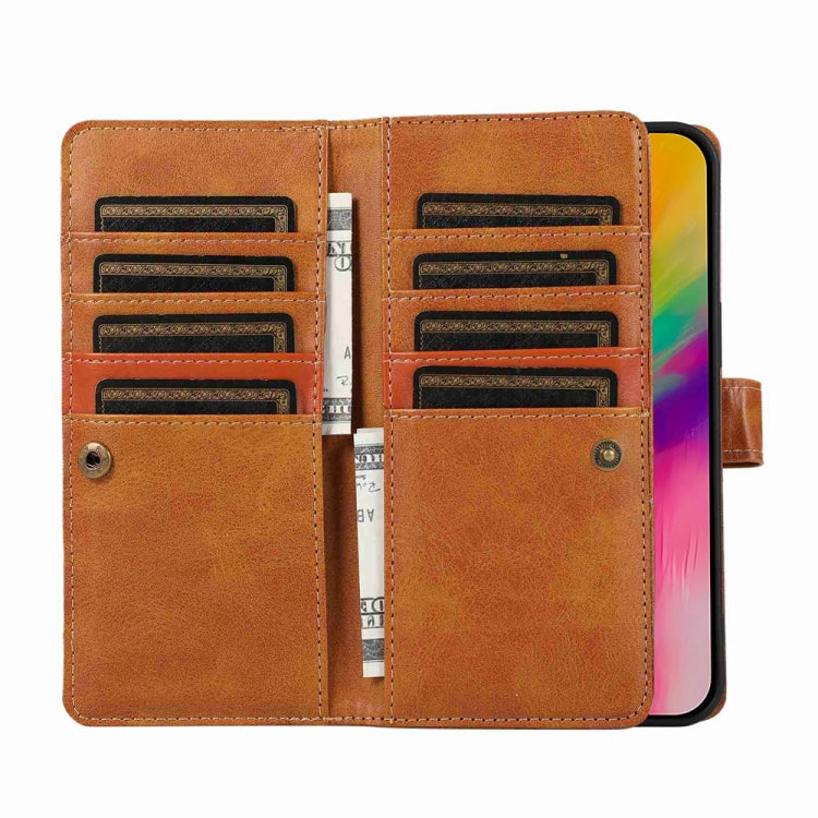 For iPhone 16 Pro Max Wristband Card Slot Leather Phone Case(Brown)