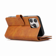 For iPhone 16 Pro Max Wristband Card Slot Leather Phone Case(Brown)