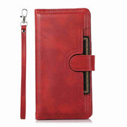 For iPhone 16 Pro Max Wristband Card Slot Leather Phone Case(Red)