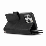 For iPhone 16 Pro Max Wristband Card Slot Leather Phone Case(Black)