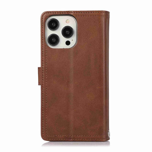 For iPhone 16 Pro Max Wristband Card Slot Leather Phone Case(Coffee)