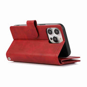 For iPhone 16 Pro Wristband Card Slot Leather Phone Case(Red)